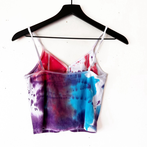 Topshop Tie-Dye Ribbed Cami Tank Top | Size 6 (UK 10) - Picture 6 of 6